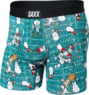 Majtki męskie - SAXX Bokserki męskie szybkoschnące SAXX VIBE Boxer Brief bałwany - zielony S - miniaturka - grafika 1