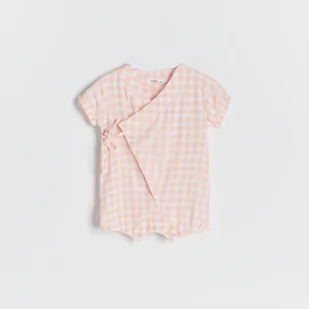 Reserved Reserved - Body w kratę z bawełny organicznej - Pomarańczowy - Body dla niemowląt - miniaturka - grafika 1