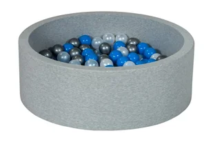Suchy basen dla dziecka z piłeczkami 150szt (perłowy, niebieski, srebrny) - Suche baseny - miniaturka - grafika 1