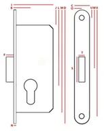 Zamki i wkładki - Zamek wpuszczany bramowy na wkładkę prawy lakierowany - miniaturka - grafika 1