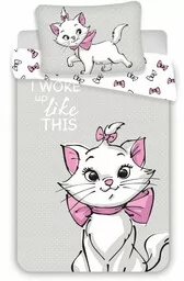 Jerry Fabrics Pościel bawełniana 100x135 Marie Cat szara poszewka 40x60 August 23 - Pościel dla dzieci - miniaturka - grafika 1