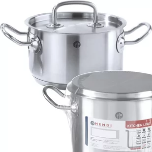 Hendi Garnek Średni z Pokrywką - Stal Nierdzewna | O160x95 mm | 1,7L HE836101 - Akcesoria gastronomiczne - miniaturka - grafika 3