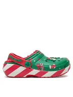 Buty dla chłopców - Crocs Klapki Classic Mickey Xmass Lined Clog K 210814 Zielony - miniaturka - grafika 1