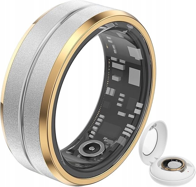 Smart Ring #10 19,8 mm Srebrny Złoty Android iOS Inteligentny pierścionek