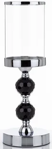 Świecznik z 2 czarnymi kulkami 34x12 cm SHANDAN - Świeczniki - miniaturka - grafika 1