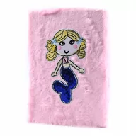 Szkolne artykuły papiernicze - RÓŻOWY ZESZYT PLUSZOWY WŁOCHACZ Z FUTERKIEM SYRENA - miniaturka - grafika 1