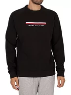Bluzy męskie - Tommy Hilfiger Męska bluza graficzna Lounge, czarna, Czarny, S - miniaturka - grafika 1