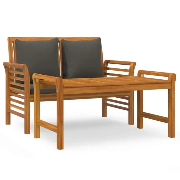 Zestaw Ogrodowy z Drewna Akacjowego: Ławka 120x60x81 cm, Stolik 100x50x50