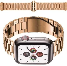 Bizon Pasek ze stali nierdzewnej Strap Watch Aura do Apple Watch 41/40/38 mm, różowozłoty - Akcesoria do smartwatchy - miniaturka - grafika 1