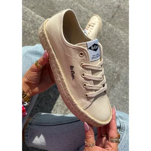 Trampki Damskie Z Plecionką Lee Cooper LCW-25-44-3215 Beżowe beżowy - Trampki damskie - miniaturka - grafika 1