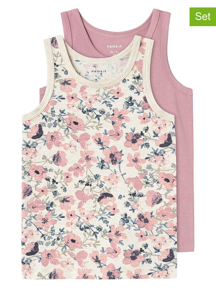 name it Podkoszulki (2 szt.) w kolorze kremowo-jasnoróżowym
