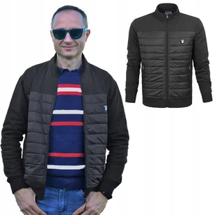 BLUZA Męska KURTKA Przejściowa Pikowana Bez Kaptura CZARNA Pako Jeans - Kurtki męskie BLUZA Męska KURTKA Przejściowa Pikowana Bez Kaptura CZARNA Pako Jeans - Kurtki męskie - miniaturka - grafika 1