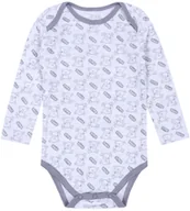 Body dla niemowląt - Szare Body Niemowlęce W Misie, Długi Rękaw 12 M 80 Cm - miniaturka - grafika 1
