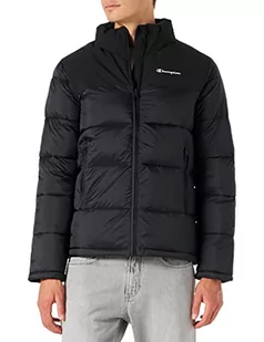 Champion Męska kurtka Outdoor Script z logo, czarny, L - Kurtki męskie - miniaturka - grafika 1