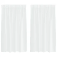 Zasłony - vidaXL Zasłony z zasłonami 2 pcs Biały 140 x 140 cm Poliester - miniaturka - grafika 1