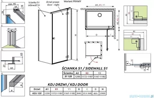 Radaway Essenza Kdj kabina 120x120cm prawa szkło przejrzyste 1385042-01-01R/1384054-01-01 - Kabiny prysznicowe - miniaturka - grafika 2