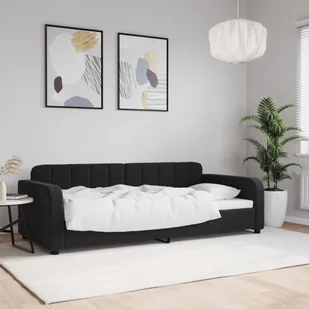 Sofa z funkcją spania, czarna, 90x200 cm, obita aksamitem Lumarko! - Łóżka Sofa z funkcją spania, czarna, 90x200 cm, obita aksamitem Lumarko! - Łóżka - miniaturka - grafika 1