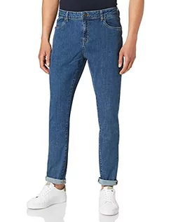 Spodenki męskie - Urban Classics Męskie spodnie jeansowe slim fit, Mid Indigo Washed - grafika 1