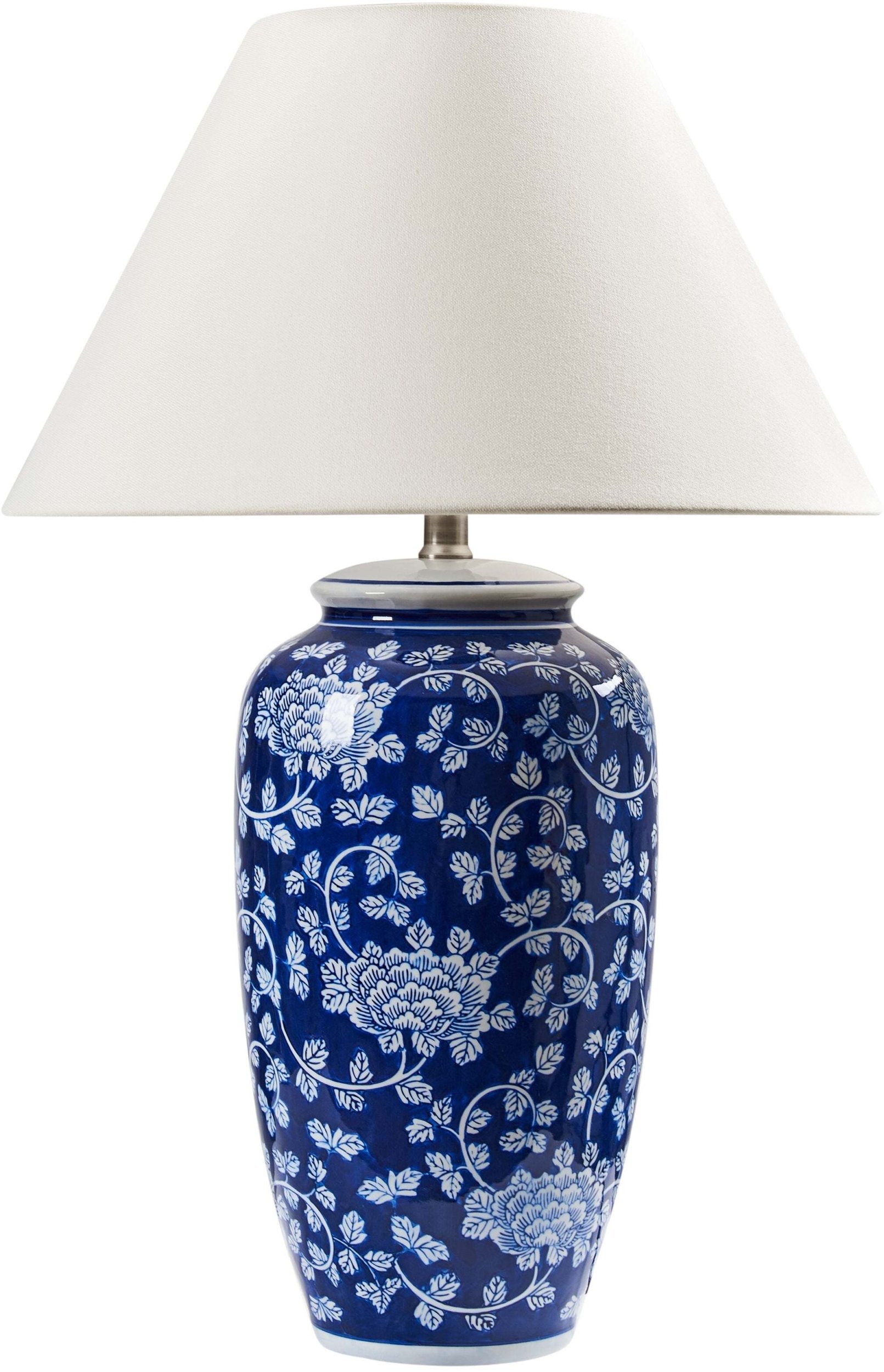 Lampa stołowa Beliani Lampa stołowa ANGELES Porcelana Niebieski
