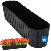 Skrzynie ogrodowe - DONICZKA DONICA SKRZYNKA NA BALKON TARAS OWALNA ANTRACYTOWA 600MM NA KWIATY - miniaturka - grafika 1