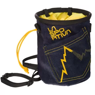 La Sportiva Jeans Chalk Bag, niebieski/żółty 2021 Magnezje i torebki na magnezje 59M610610-PZ - Sprzęt wspinaczkowy - miniaturka - grafika 1