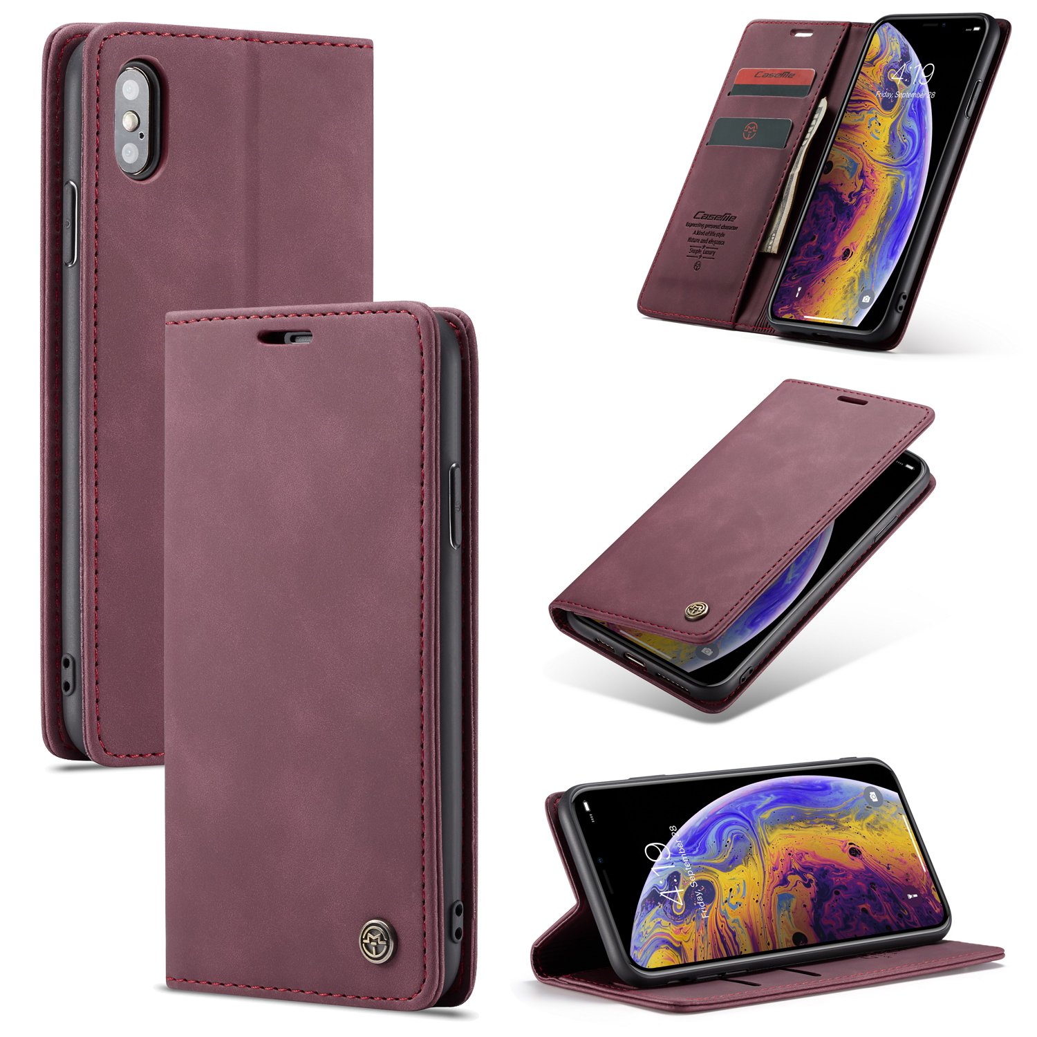 Etui na telefon komórkowy Caseme do iPhone XS Max - karmazynowa czerwień
