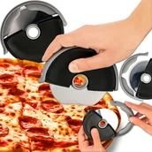 Noże kuchenne - NÓŻ DO PIZZY OKRĄGŁY OSTRY SOLIDNY RADEŁKO DO KROJENIA KÓŁKO STAL DISC - miniaturka - grafika 1