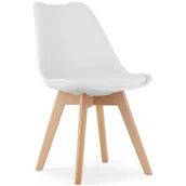 Krzesła - Komplet białych skandynawskich krzeseł z poduszką 4 szt. C4-Z33 - miniaturka - grafika 1