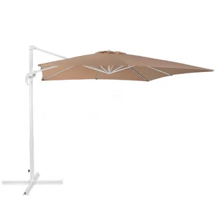 Beliani Parasol ogrodowy 250 x 250 x 235 cm mokka/biały MONZA - Parasole ogrodowe - miniaturka - grafika 1