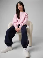 Bluzy dla dziewczynek - 4F Bluza dresowa loose bez kaptura dziewczęca - różowa 146/152 (10-12 lat) - miniaturka - grafika 1