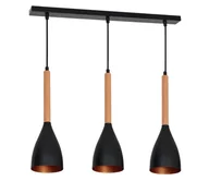 Lampy sufitowe - Lampa wisząca Muza, 3-punktowa, czarna/złota - miniaturka - grafika 1