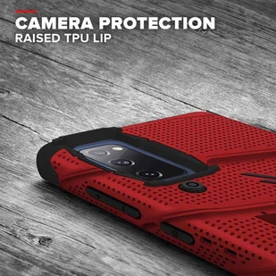 Zizo Bolt Cover Pancerne etui Samsung Galaxy S20 FE ze szkłem 9H na ekran + podstawka & uchwyt do paska (czerwony/czarny) - Etui i futerały do telefonów - miniaturka - grafika 8