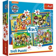 Puzzle - Trefl Puzzle 4w1 Wakacyjny Psi Patrol PAW PATROL 34395 p8 34395 - miniaturka - grafika 1