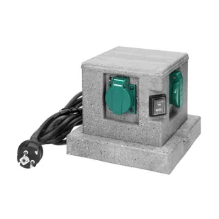 Wasserman ogrodowe SŁUPEK, 4x2P+Z (schuko), kabel gumowy H07RN-F 3x1,5mm, 3m OR-AE-13186(GS) - Przedłużacze i rozgałęźniki - miniaturka - grafika 2