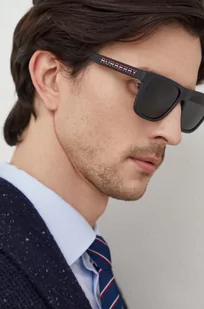 Burberry okulary przeciwsłoneczne męskie kolor szary - Okulary przeciwsłoneczne - miniaturka - grafika 1