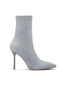 Jasnoniebieskie botki z tkaniny - Botki damskie - miniaturka - grafika 1