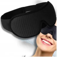 Akcesoria do bielizny - Czarna opaska na oczy do spania sen i relaks wygodna i lekka podróż - miniaturka - grafika 1