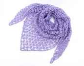 Apaszki i szaliki damskie - Chusta apaszka na szydełku lawendowa - miniaturka - grafika 1