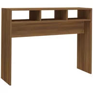 Konsole i sekretarzyki - Lumarko Stolik konsolowy, brązowy dąb, 105x30x80 cm - miniaturka - grafika 1