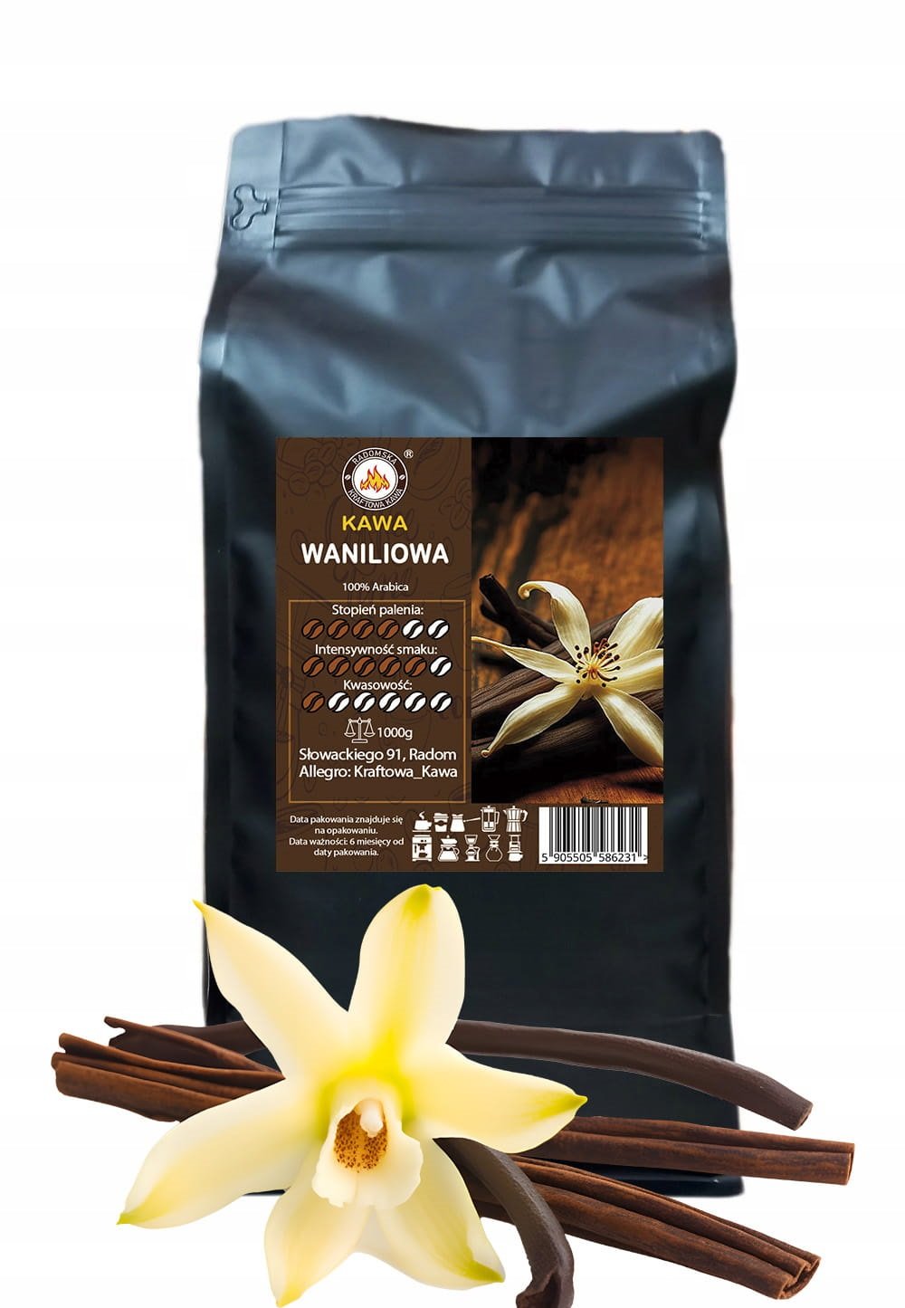 Kawa smakowa Waniliowa 1000g Arabica 100%
