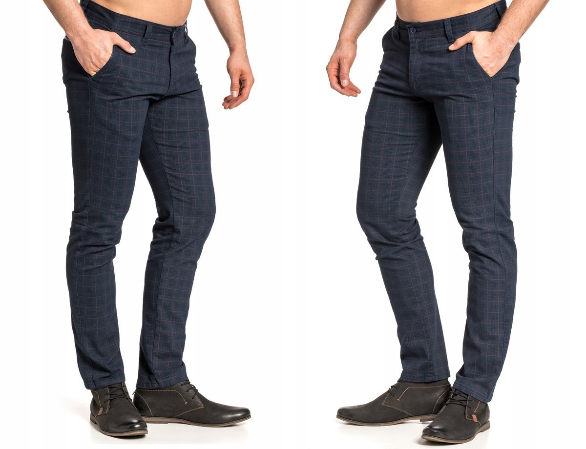 Spodnie Męskie W Kratę Vankel Jeans 059 -86cm/l32