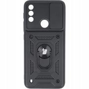 Etui i futerały do telefonów - Bizon Etui Case CamShield Ring Moto E7 Power/E7i Power czarne - miniaturka - grafika 1