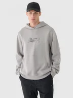 Bluzy sportowe męskie - Męska bluza dresowa nierozpinana z kapturem 4F 4FRAW24TSWSM1816 - szara - miniaturka - grafika 1