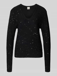 Sweter z dzianiny z cekinami model ‘DAMIAN’ - Swetry damskie Sweter z dzianiny z cekinami model ‘DAMIAN’ - Swetry damskie - miniaturka - grafika 1