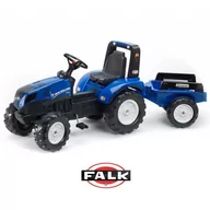 Jeździki dla dzieci - Falk Traktor New Holland Z Przyczepą - miniaturka - grafika 1