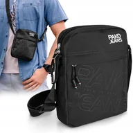Torby męskie - TORBA Męska na RAMIĘ Praktyczna Saszetka na Pasku CZARNA Pako Jeans - miniaturka - grafika 1