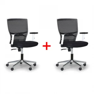 Fotel biurowy, krzesło biurowe B2B Partner Krzesło biurowe Haag 1+1 GRATIS, czarne 415044 - Fotele i krzesła biurowe - miniaturka - grafika 1