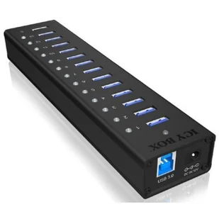 Icy Box HUB USB 13 USB 3.0 z portem ładującym USB Czarny IB-AC6113 - Huby USB - miniaturka - grafika 3