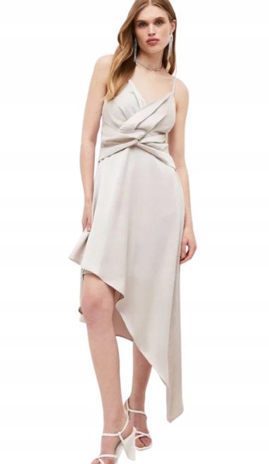 KAREN MILLEN SUKIENKA ASYMETRYCZNA SZARA 40 1Y1A