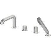 Baterie wannowe i prysznicowe - Deante Bateria wannowa natynkowa Silia Hexa BHS F14M Stal szczotkowana - miniaturka - grafika 1